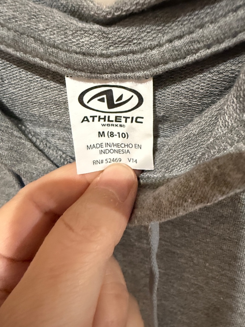 Athletic Works Light Gray Hooded Pullover